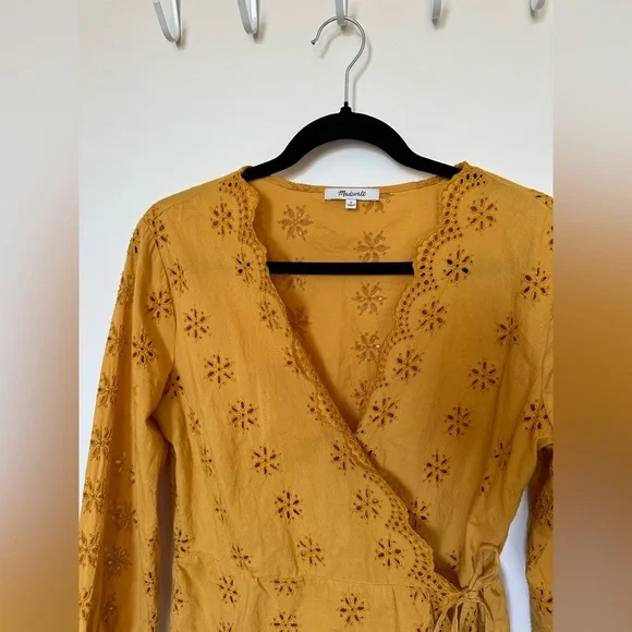 Madewell Scalloped Eyelet Wrap Top - Picture 5 of 9